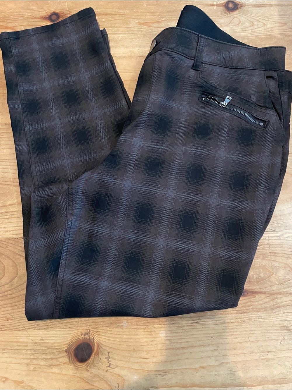 Democracy AB Tech Plaid Zippered Pants Streetwear Academia preppy Retro 20 - Picture 6 of 9
